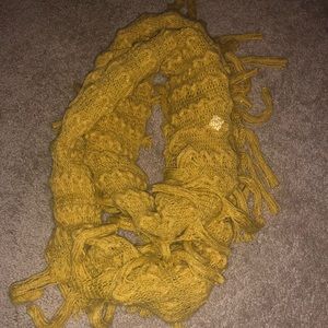 Mustard Fringe Infinity Scarf